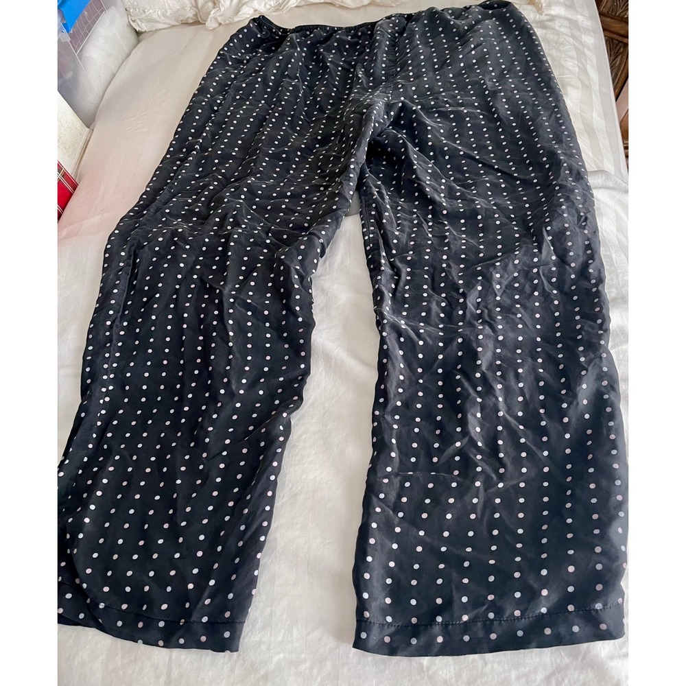 Women's Gilligan & O'Malley Black Polka Dot Pajama Pants Sleepwear Y2K SZ XL - Picture 3 of 7